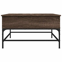 Maison Chic Table basse pour salon | Table à café chêne marron 80x80x45 cm bois d'ingénierie et métal -GKD75478 pas cher