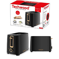 Techwood GRILL PAIN Deux fentes 700W pour griller les tartines de pain Noire Idées cadeaux Tiroir ramasse miettes 