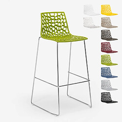 Tabouret de bar de cuisine Grand Soleil 74 cm design Spider Slitta, Couleur: Anis vert 