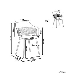 Avis Beliani Chaise de salle à manger Set de 2 Rose BERECA