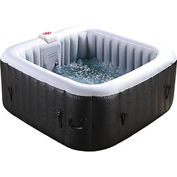 Habitat Et Jardin Spa Gonflable NICE en PVC - 4 places - Gris/Noir