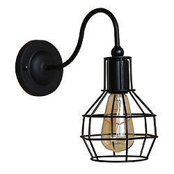 Universal Vin LED Lampe murale Loft de fusée de décélération Applique murale industrielle Noir E27 Fer Simple Abat-jour Cage Garde Applique murale Éclairage intérieur Pinces 