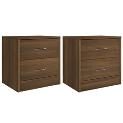 vidaXL Tables de chevet 2pcs chêne marron 40x30x40cm bois d'ingénierie