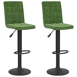 vidaXL Tabourets de bar lot de 2 vert foncé velours