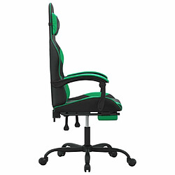 Acheter Maison Chic Chaise Gaming | Chaise de jeu pivotante Ergonomique | Chaises de Bureau et repose-pied Noir et vert Similicuir -GKD54720