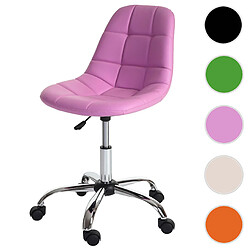 Mendler Fauteuil de bureau Lier, chaise pitovante, siège baquet, similicuir ~ rose 