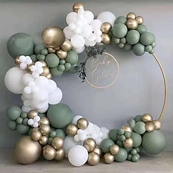 Euro Mega Kit Guirlande Ballon Arche Ballon Vert Blanc Décoration Mariage Fête Anniversaire