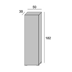 Avis Kiamami Valentina COLONNE BLANCHE POLYVALENTE 1 PORTE EN BÉTON ET 7 ÉTAGÈRES