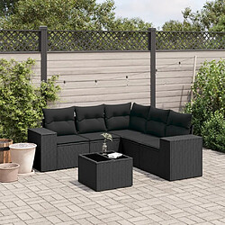 Maison Chic Salon de jardin 6 pcs avec coussins | Ensemble de Table et chaises | Mobilier d'Extérieur noir résine tressée -GKD97647