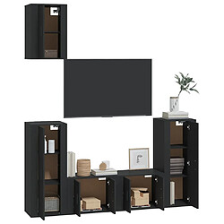 Avis Maison Chic Ensemble de meubles TV 5 pcs pour salon - Noir Bois d'ingénierie -MN78615