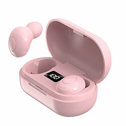 T8 Mini Casque Sans Fil Stéréo Bluetooth 5.0 Tws Sport Écouteurs Puissance Affichage Numérique Écouteur Rose 