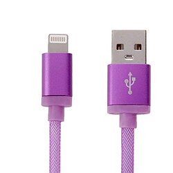 Acheter Wewoo Câble Violet pour iPhone X / 8 & 8 Plus / 7 & 7 Plus / 6 & 6s & 6 Plus & 6s Plus / 5 & 5S & SE & 5C / iPad 25cm Net Style tête en métal Lightning à USB données / de chargeur,