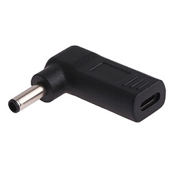 Wewoo Chargeur Adaptateur USB coudé / femelle de type c à connecteur mâle à fiche de 4,5 x 3,0 mm noir