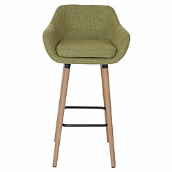 Mendler 2x Tabouret de bar Malmö T381 ~ tissu, vert clair