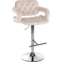 Non Tabouret de bar Dublin velours chrome