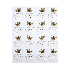 Rayher Stickers puffy Petits nuages heureux et couronnes