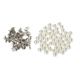 50 pièces perles boutons de rivets boutons pour couture sac en cuir d'artisanat 6mm