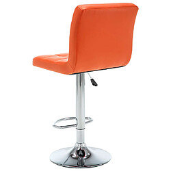 Acheter vidaXL Tabourets de bar lot de 2 orange similicuir