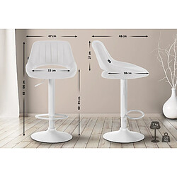 Non Tabouret de bar Milet simili cuir blanc