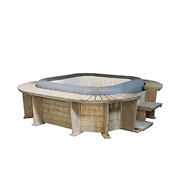 K20 Spa Gonflable Panneaux en Bois K2O Seychelles 4-6 Personnes avec Hydrojets 250x275x71 cm 