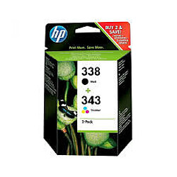 HP Pack de cartouches d'encre 338/343 - SD449EE - Couleur + Noir