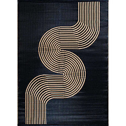 Jardindeco Tapis extérieur en polypropylène Spargi 1743 noir 150 x 220 cm.