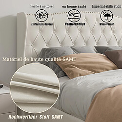 Avis KILISKY Lit coffre adulte 140x200cm avec sommier à lattes en métal, Lit de rangement double,blanc