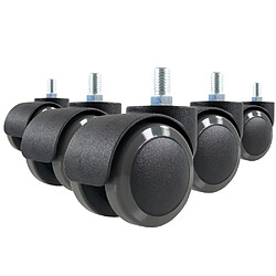 5 roulettes pour sols durs 50mm / Filetage M10, roulettes sols durs pour siège de bureau hjh OFFICE