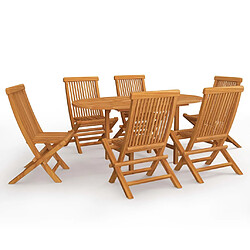 vidaXL Salon de jardin 7 pcs Bois de teck massif