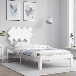 Maison Chic Cadre/structure de lit avec tête de lit pour adulte - Lit Moderne Chambre blanc simple bois massif -MN94946