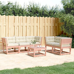 vidaXL Salon de jardin 5 pcs avec coussins bois massif douglas 