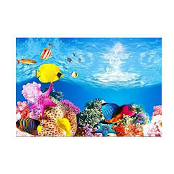 Affiche De Fond D'aquarium De PVC D'océan Paysage De Décoration De Réservoir De Poissons 60x102cm