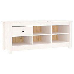 vidaXL Armoire à chaussures Blanc 110x38x45,5 cm Bois de pin massif