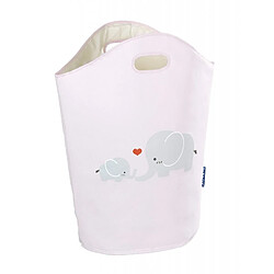 WENKO Corbeille à linge Eléphant - 24 L - Rose 