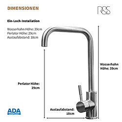 Avis Rosentahl Rosenhahn & Söhne Föhr 100 Robinet de cuisine en acier inoxydable brossé (82SS03)