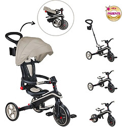 Tricycle évolutif EXPLORER 4 EN 1 PLIABLE - GLOBBER - Taupe - Draisienne - de 10 mois a 5 ans - Montage sans outils