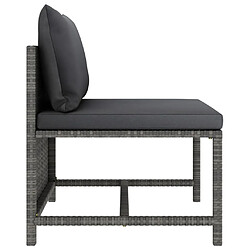 Avis Maison Chic Canapé central sectionnel avec coussins | Canapé Sofa d'extérieur | Fauteuil terrasse Gris Résine tressée -MN97501