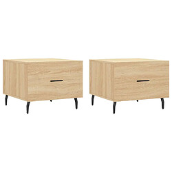 vidaXL Tables basses 2 pcs chêne sonoma 50x50x40 cm bois d'ingénierie