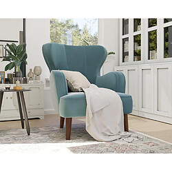 Lisa Design Jaudy - fauteuil - en velours - pieds en bois Jaudy - fauteuil - en velours - pieds en bois - Bleu