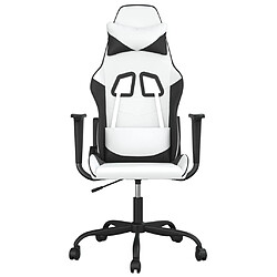 Avis Maison Chic Chaise Gaming | Chaise de jeu Ergonomique | Chaises de Bureau Blanc et noir Similicuir -GKD77692