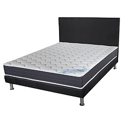 Ebac Matelas + Sommier + Tete SR9 Deco 160x200 Rhodes - H. 24 cm - Soutien ferme