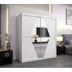 Abiks Meble Armoire Boliwia à portes coulissantes 200/180/62 2 portes (blanc/blanc)