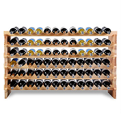 Acheter Decoshop26 Étagère à vin casier à 72 bouteilles en bois de pin robuste modulable 119x29x71 cm 20_0001410