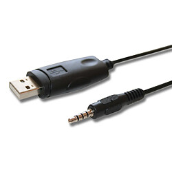 vhbw Câble USB de programmation pour Yaesu Vertex VX-150, VX-151, VX-152, VX-160, VX-17, VX-180, VX-1R, VX-200, VX-210 appareils radio noir 