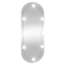 Maison Chic Miroir mural avec lumières LED | Miroir Décoration pour Maison Salle de Bain 30x70 cm verre ovale -GKD13715