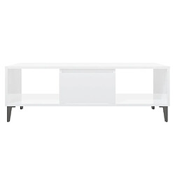 Acheter vidaXL Table basse blanc brillant 103,5x60x35 cm bois d'ingénierie