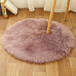 LUUCOZK Tapis moelleux en fausse fourrure, tapis à poils longs pour chambre à coucher, salon, violet-20cm de diamètre