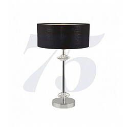 Searchlight Lampe de table new orleans 1 ampoule chrome avec abat-jour noir / intérieur argent Matériau : Acier Doux,Acrylique,Plastique,En tissu Matériau de l'abat jour : Doublure extérieure en tissu tc-plastiv Coloris : Noir,Chrome,Transparent,Argent Brossé,Plaqué,Argent métallique