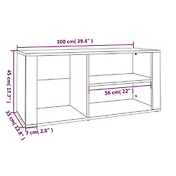 vidaXL Armoire à chaussure Blanc brillant 100x35x45 cm Bois ingénierie pas cher