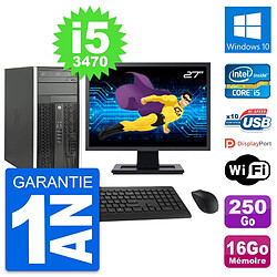 PC Tour HP Pro 6300 CMT Ecran 27" i5-3470 RAM 16Go Disque 250Go Windows 10 Wifi · Occasion 